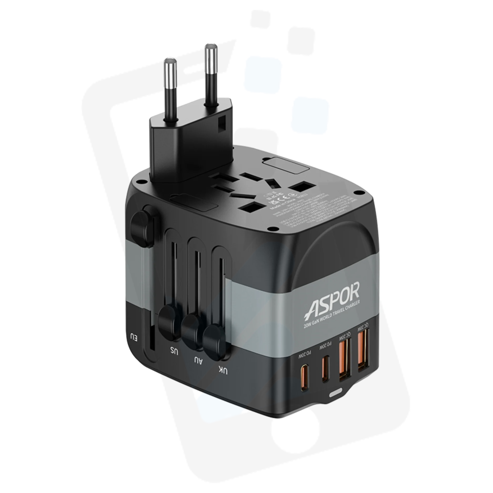 iDealz - Aspor A892 Universal GAN 20w World Travel Charger